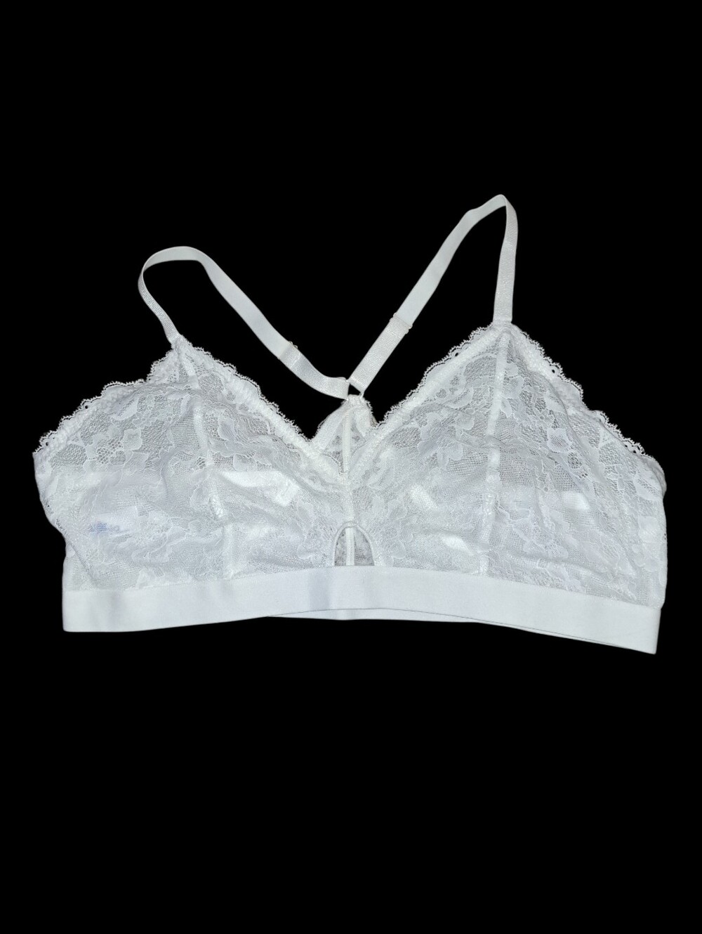 White Wireless Lace Bralette
